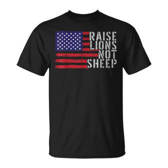 Vintage Patriotic Party Patriot Lion Raise Lions Not Sheep Unisex T-Shirt | Mazezy DE