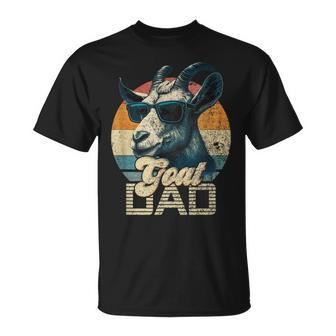 Vintage Retro Goat Dad Best Goat Daddy Funny Fathers Day Unisex T-Shirt - Seseable