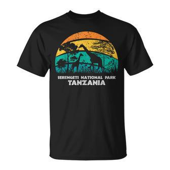 Vintage Retro Serengeti National Park Tanzania Africa Safar T-Shirt | Mazezy