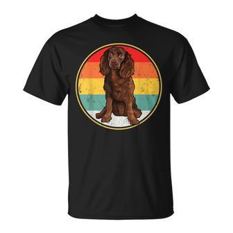 Vintage Retro Sunset American Water Spaniel Dog T-Shirt | Mazezy