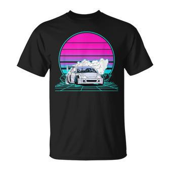 Vintage Retro Sunset Drifting Car Unisex T-Shirt | Mazezy