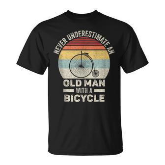 Vintage Retro Never Underestimate An Old Man With A Bicycle T-Shirt - Thegiftio UK