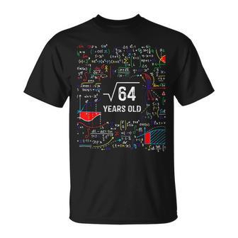 Vintage Square Root Of 64 8 Years Old Birthday Math Math Funny Gifts Unisex T-Shirt | Mazezy