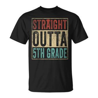 Vintage Straight Outta 5Th Grade Graduation Grad Unisex T-Shirt | Mazezy