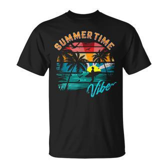 Vintage Summer Vibes Retro Summertime Design Summer Funny Gifts Unisex T-Shirt | Mazezy