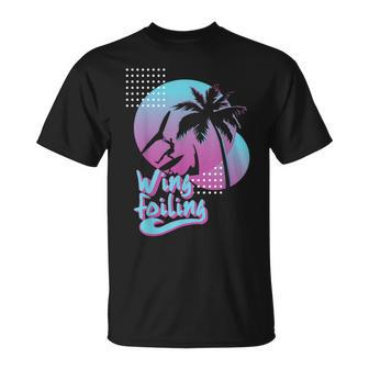 Vintage Sun Wing Foil Equipment Kiteboarding Wing Foiling T-Shirt | Mazezy