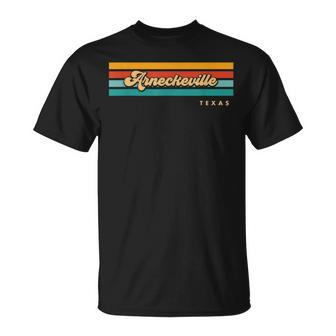 Vintage Sunset Stripes Arneckeville Texas T-Shirt | Mazezy CA