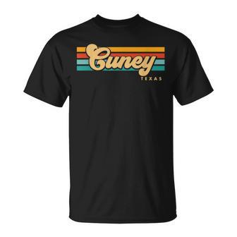 Vintage Sunset Stripes Cuney Texas T-Shirt | Mazezy