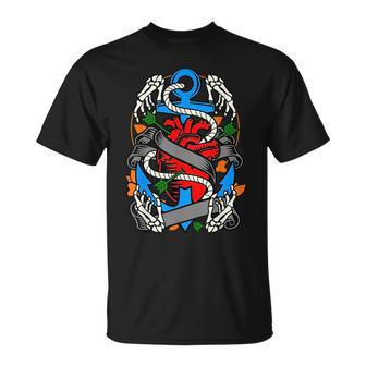 Vintage Tattoo Heart And Anchor Tattoo Artists Gift Unisex T-Shirt | Mazezy