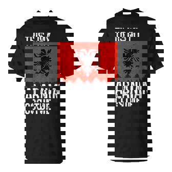 Vintage This Is My Albanian Flag Costume For Halloween Halloween Funny Gifts Unisex T-Shirt | Mazezy