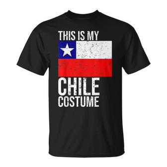 Vintage This Is My Chile Flag Costume Design For Halloween Chile Funny Gifts Unisex T-Shirt | Mazezy UK