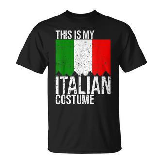 Vintage This Is My Italian Flag Costume For Halloween Halloween Funny Gifts Unisex T-Shirt | Mazezy