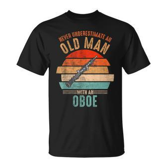 Vintage Never Underestimate An Old Man With An Oboe T-Shirt - Seseable