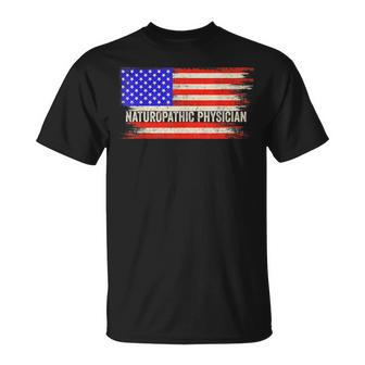 Vintage Usa American Flag Naturopathic Physician Patriotic T-Shirt | Mazezy