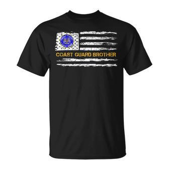 Vintage Usa American Flag Proud Us Coast Guard Brother Funny Funny Gifts For Brothers Unisex T-Shirt | Mazezy