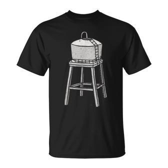 Vintage Water Tower Tank Supply Engineer Reservoir Water T-Shirt | Mazezy