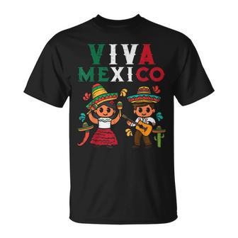 Viva Mexico Boy Girl Maracas Guitar Mexican Independence Kid Guitar Funny Gifts Unisex T-Shirt | Mazezy