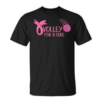 Volley For A Cure Volleyball Breast Cancer Awareness T-Shirt | Mazezy