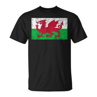 Wales Dragon Flag Welsh Retro Cymru Medieval T-Shirt | Mazezy