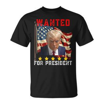 Wanted Donald Trump For President 2024 Usa Flag Vintage T-Shirt - Seseable