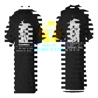 Wave Riding Windsurfer With Surfboard T-Shirt | Mazezy