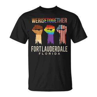 We Rise Together Lgbt Fort Lauderdale Pride Florida Unisex T-Shirt | Mazezy