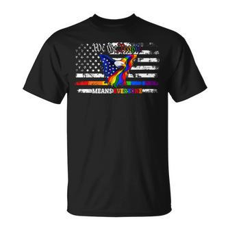 We Thes People Means Everyone Eagle American Flag Lgbt Unisex T-Shirt | Mazezy