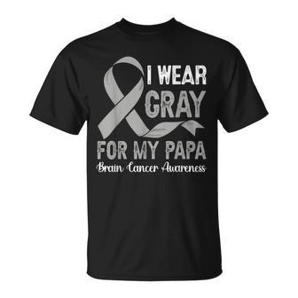 I Wear Gray For My Papa Brain Cancer Awareness Month T-shirt - Thegiftio UK