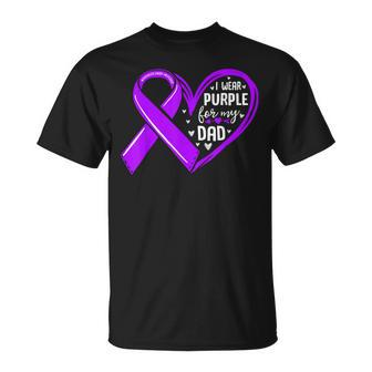 I Wear Purple For My Dad Daddy Pancreatic Cancer Awareness T-shirt - Thegiftio UK
