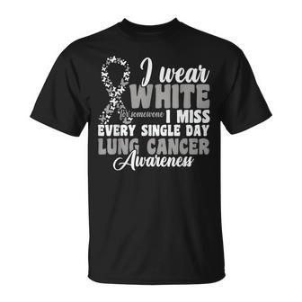 I Wear White Lung Cancer Awareness T-Shirt - Monsterry