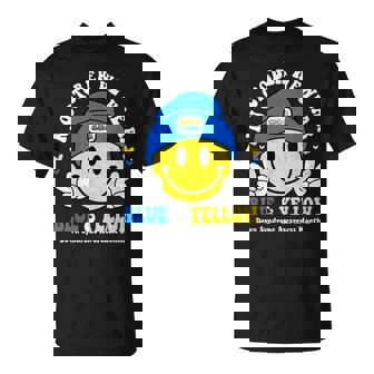 We Wear Yellow Blue Smile Face For Down Syndrome Awareness T-Shirt | Mazezy