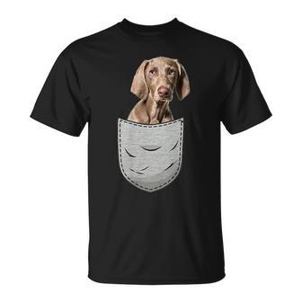 Weimaraner Raner Chest Pocket For Dog Owners T-Shirt | Mazezy