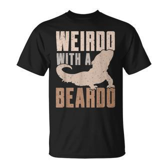 Weirdo With A Beardo Bearded Dragon Lizard Gecko Pet Reptile T-Shirt | Mazezy