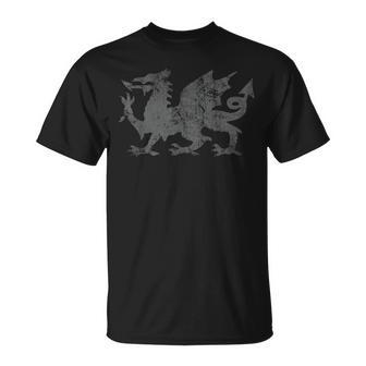 Welsh Flag Heraldry Dragon Welsh Soccer St David's Day Wales T-Shirt | Mazezy