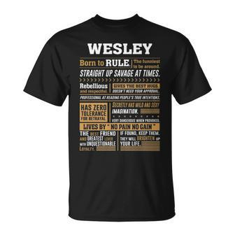 Wesley Name Gift Wesley Born To Rule V2 Unisex T-Shirt - Seseable