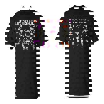 Western Cowboy Skeleton Dancing Let's Go Ghouls Halloween T-Shirt | Seseable FR