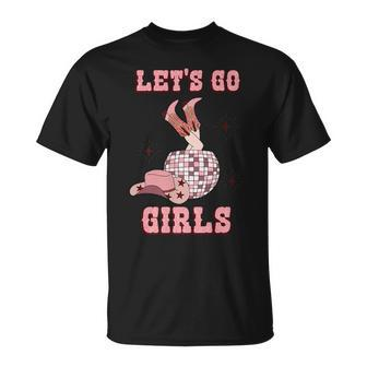 Western Southern Cowgirls Cowboy Hat Boots Lets Go Girls Unisex T-Shirt | Mazezy