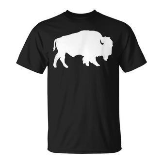 White Buffalo Silhouette Shadow T T-Shirt | Mazezy