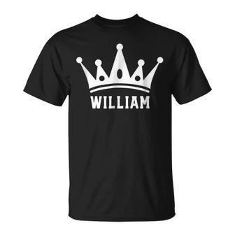 William Name For Kids Men King Prince Crown Unisex T-Shirt | Mazezy
