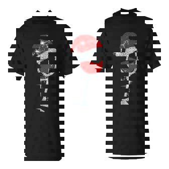 Wine Glasses Santa Hat Bling Christmas Funny Wine Lover Unisex T-Shirt - Seseable