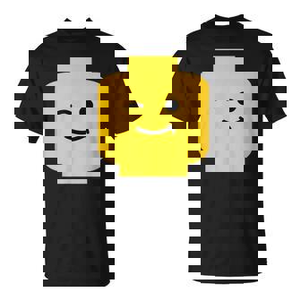 Winking Winky Face Minifig Brick Toy T-Shirt | Mazezy