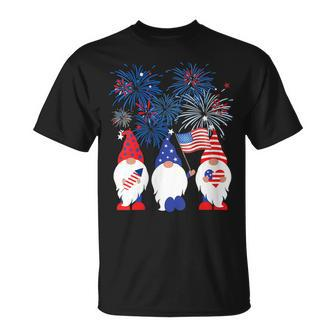 Womens American Gnomes Usa Patriotic 4Th Of July Cute Funny Unisex T-Shirt | Mazezy