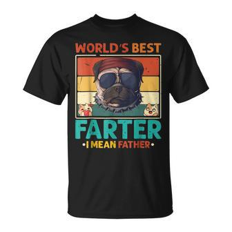 Worlds Best Farter I Mean Father Best Dad Ever Cat & Dog Funny Gifts For Dad Unisex T-Shirt | Mazezy