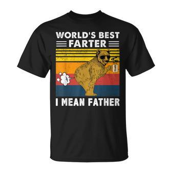 Worlds Best Farter I Mean Father Funny Bear Vintage Retro Unisex T-Shirt | Mazezy
