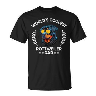 Worlds Coolest Dog Dad Papa - Men Rottweiler Unisex T-Shirt - Seseable