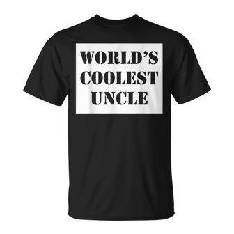 Worlds Coolest Uncle Unisex T-Shirt | Mazezy