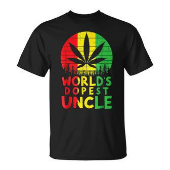 Worlds Dopest Uncle Rasta Jamaican Weed Cannabis 420 Stoner Unisex T-Shirt | Mazezy UK
