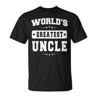 Worlds Greatest Uncle Fathers Day Gift Grandpa Men Unisex T-Shirt | Mazezy