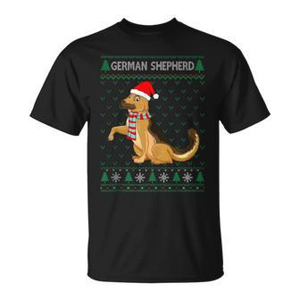 Xmas German Shepherd Dog Ugly Christmas Sweater Party T-Shirt - Monsterry CA