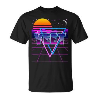 Yeet Colorful Glitch Out Run Vaporwave Synthwave T-Shirt | Mazezy
